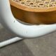 Chaise Cesca modèle b32 en blanc et bois par Marcel Breuer
