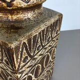 Fat lava pottery floor vase, Bodo Mans Bay Ceramics, Germany, 1970s