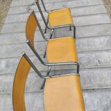 Set of three vintage school chairs