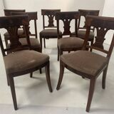 Suite de sept chaises en acajou massif XIX siècle