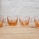Set 4 cups old pink glass