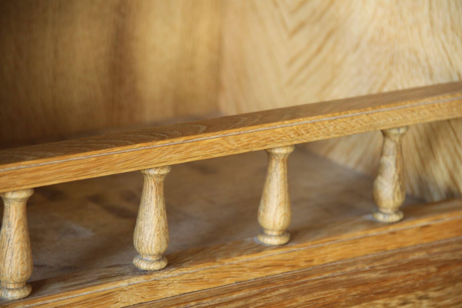 Vintage 1970 Danish Brutalist Light Oak Dining Cabinet, Henning Kjærnulf style