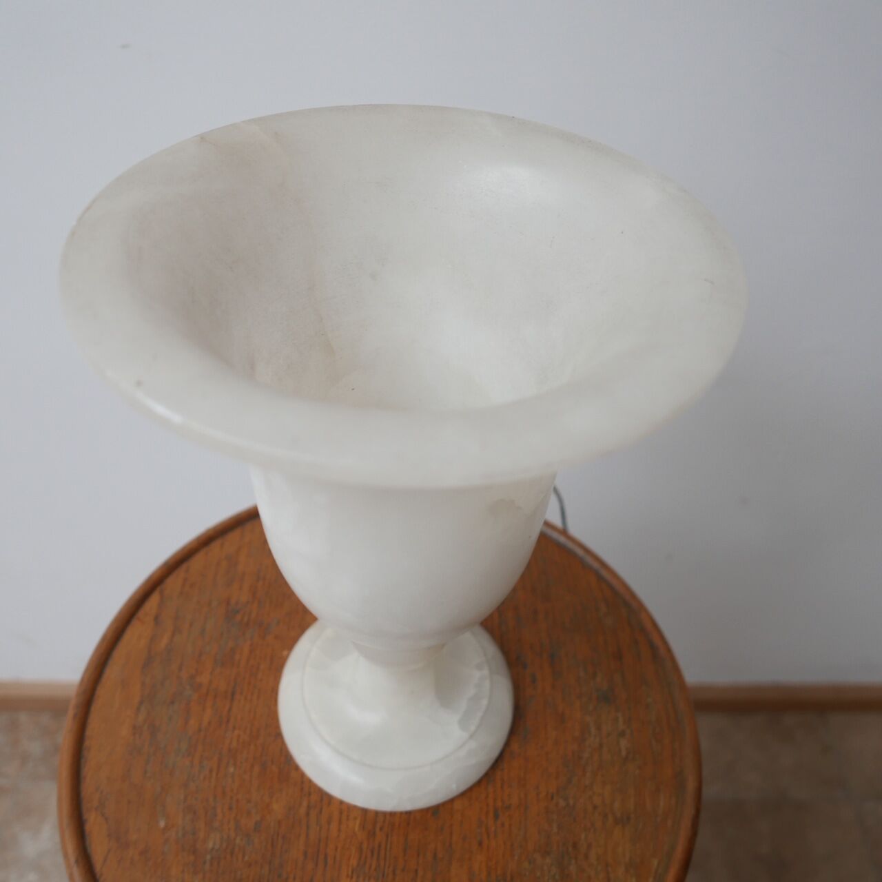 Marble or Alabaster Mid-Century Table Lamp Urn