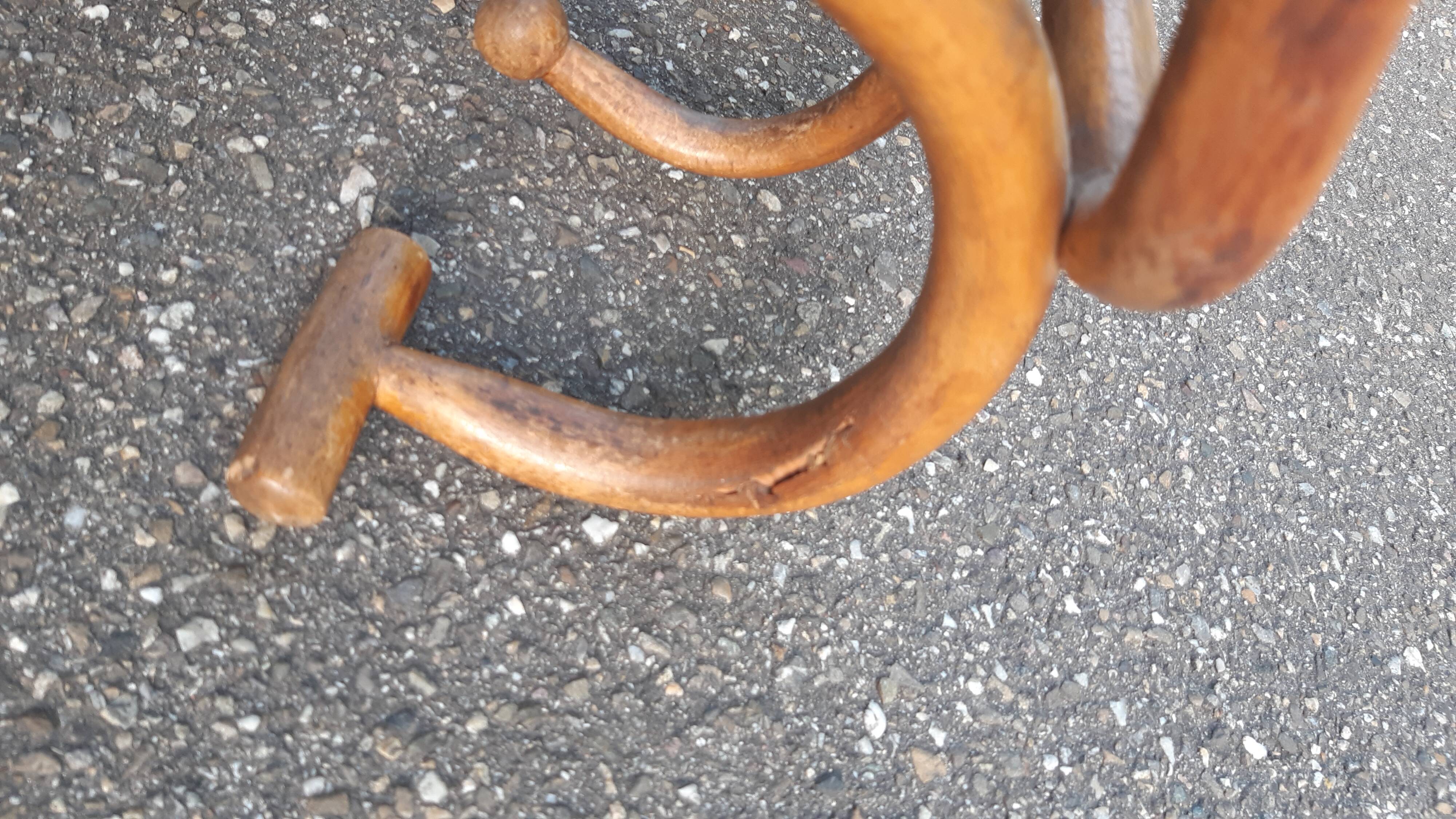 Coat rack bistro curved wood early twentieth century