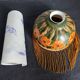Old opaline and its tassels hanging lamp