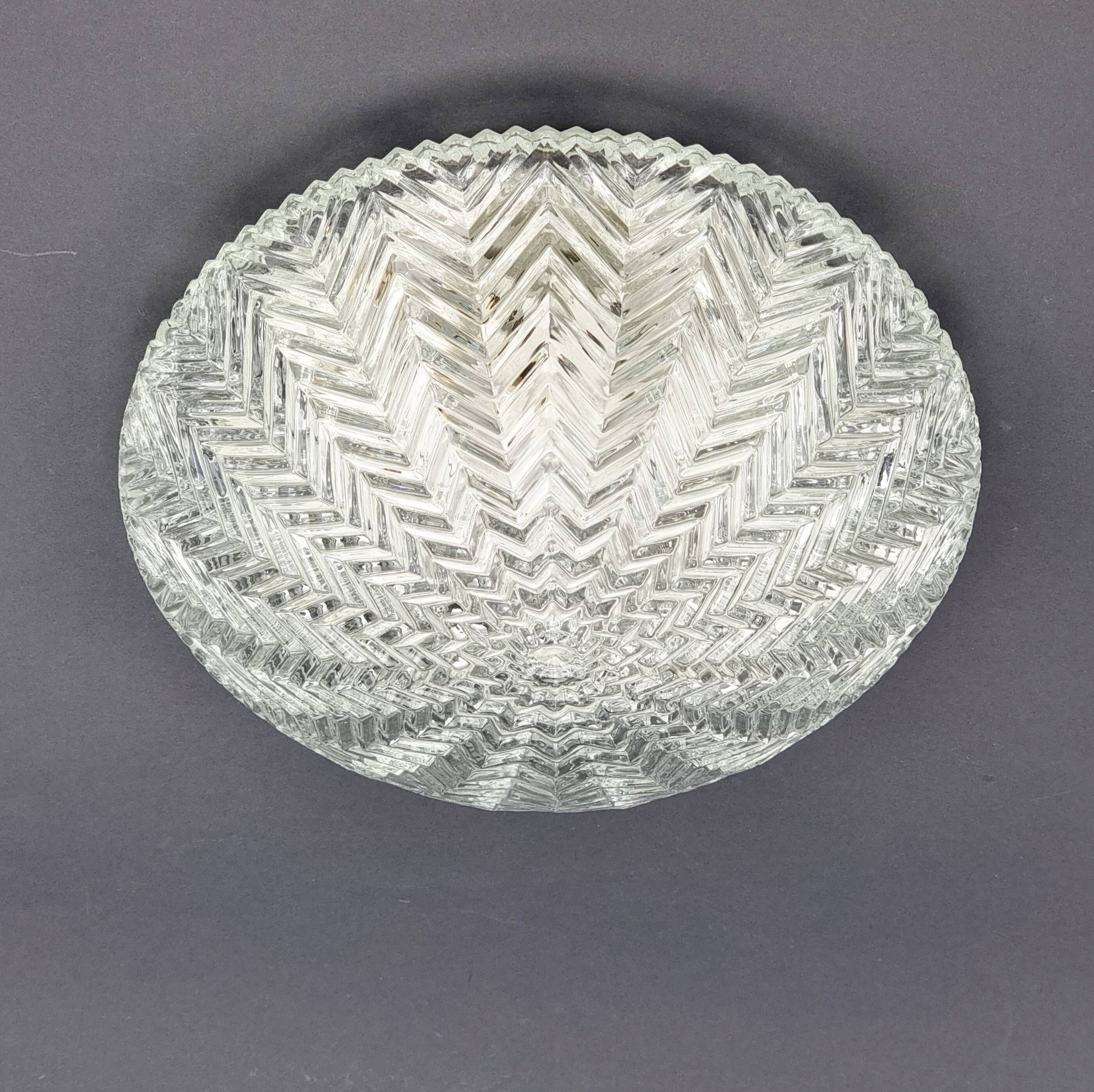 Pair of Geometric Glass Ceiling Lights from Limburg, Germany, 1970s