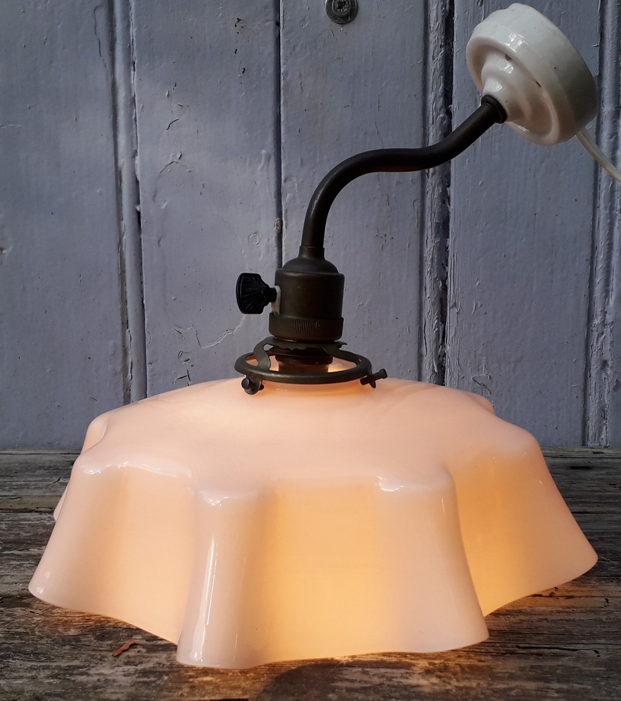 Pink opaline sconce