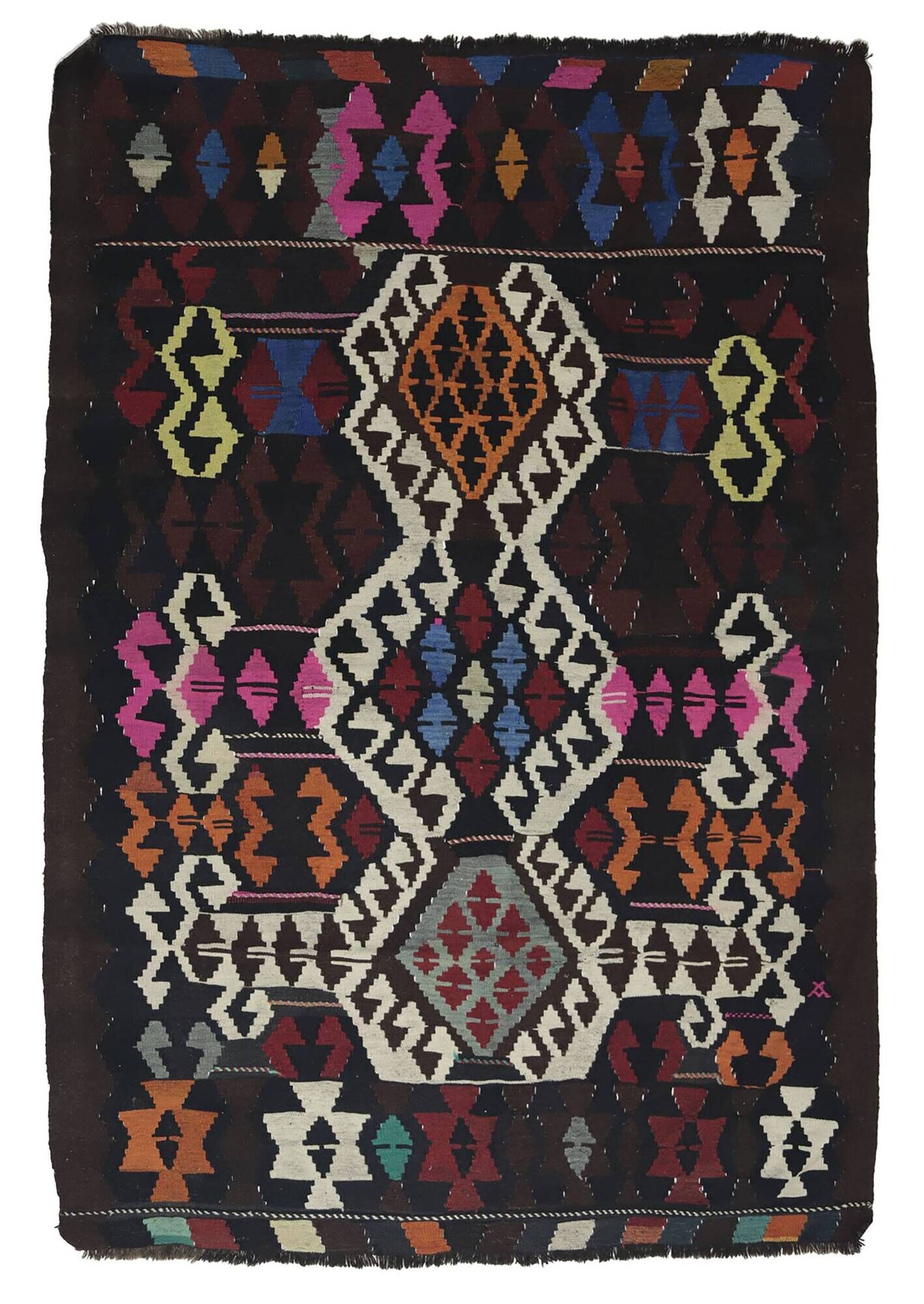 Turkish Kilim Yuruk Vintage 172x245 cm Geometric Motifs
