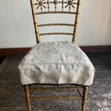 Chair in gilded wood and linen Napoleon III