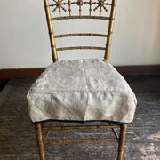 Chair in gilded wood and linen Napoleon III