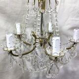 Chandelier with 5 lights in bronze and crystal