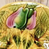 Old Sarreguemines barbotine fruit bowl salad bowl circa 1920
