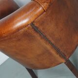 Vintage Dutch Cognac Colored Leather Club Chair