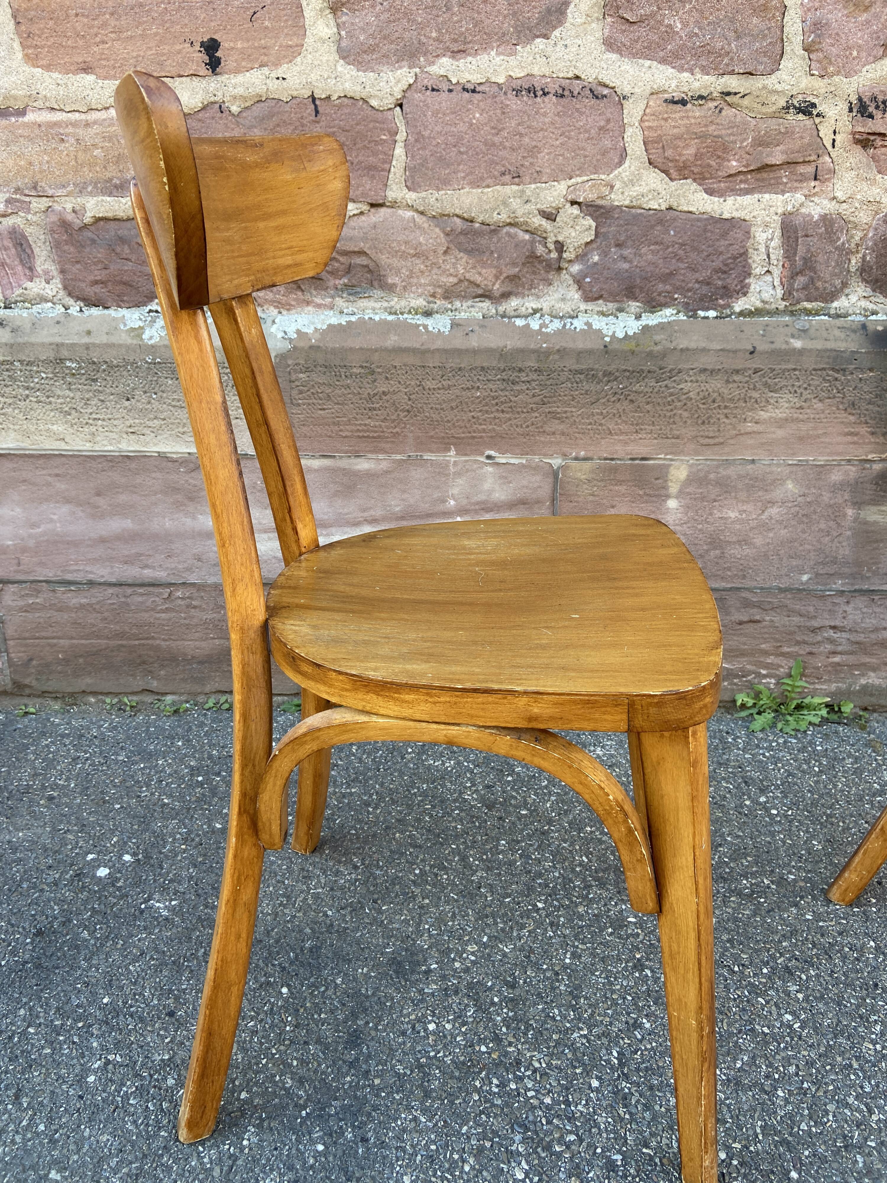 Pair of chairs bistrot banana model 1950s