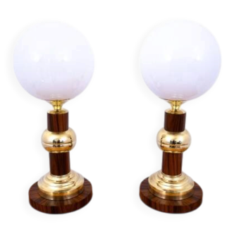 A pair of Art Deco table lamps from around 1950, Poland.