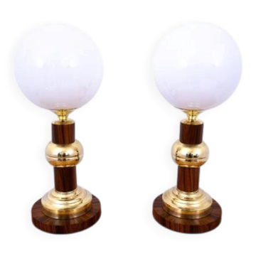 A pair of Art Deco table lamps from around 1950, Poland.