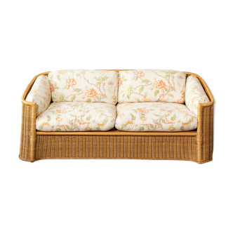 Two-seater rattan bench