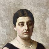 Large portrait of a woman, oil on canvas, signed A.RAMON, 1935, 111 x 152 cm, with frame