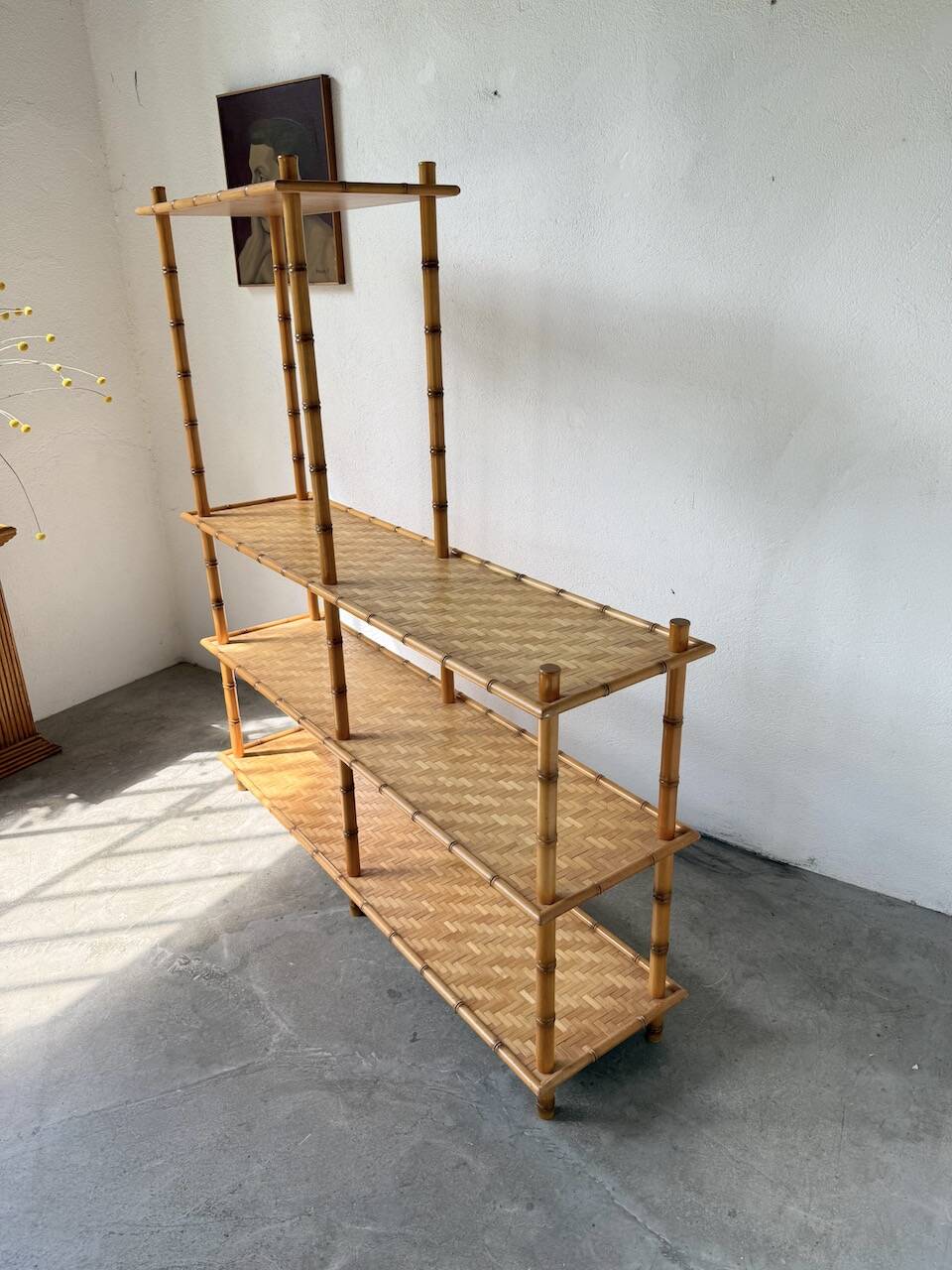 Large rattan shelf 1960