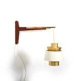 Jørn Utzon Teak and Brass Wall Lamp 1960s