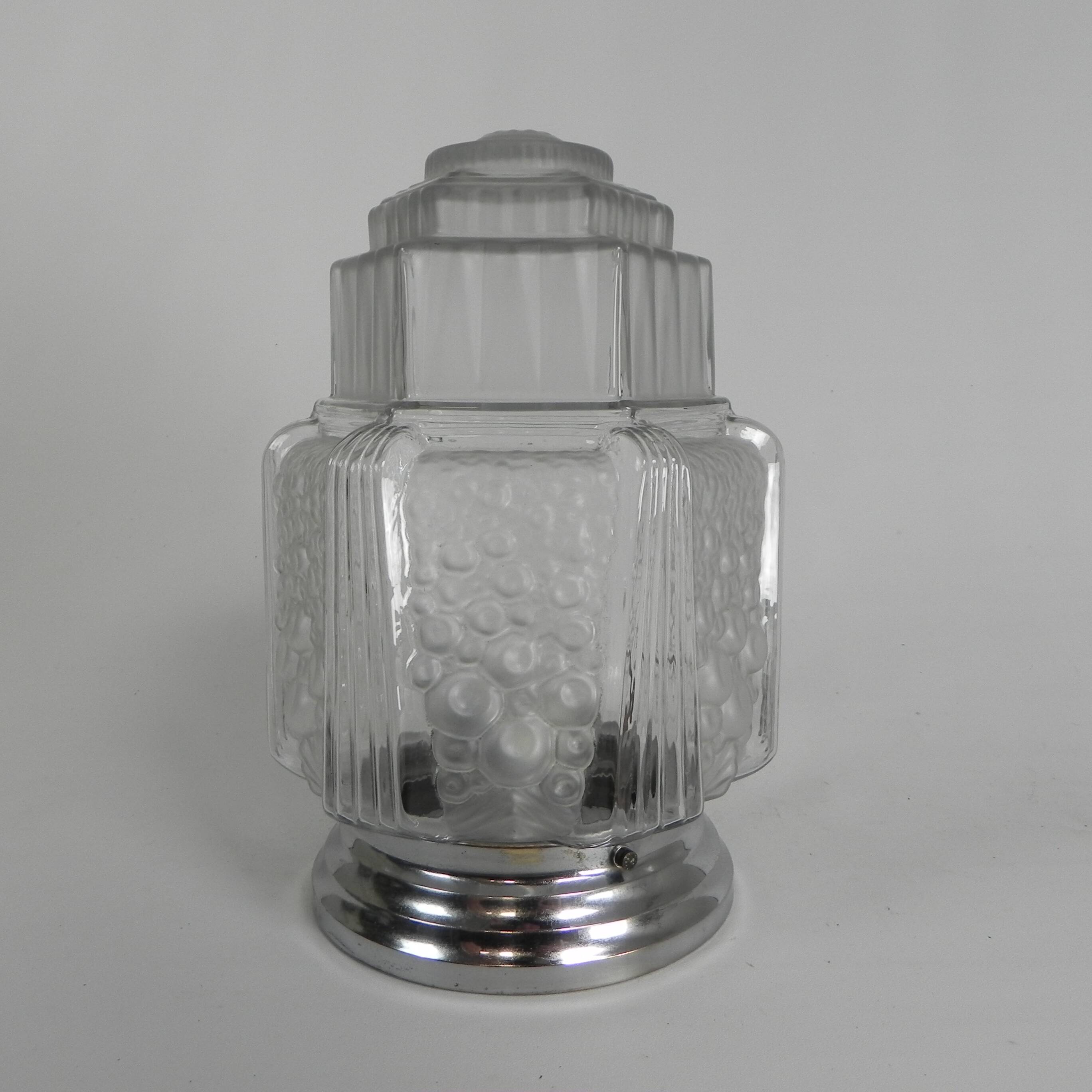 Art Deco ceiling light, skyscraper model, Muller Frères by Francis Hubert, 1930s