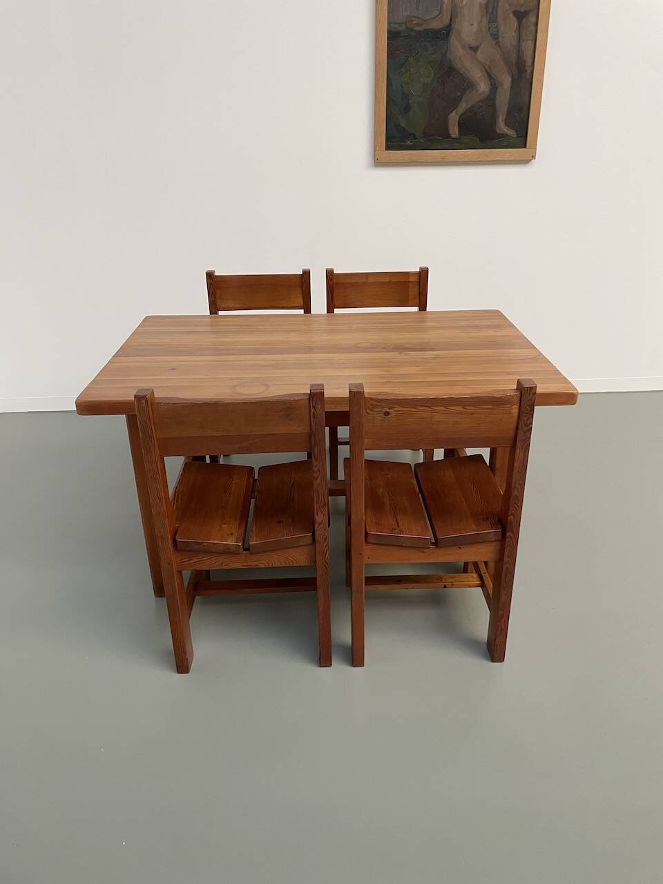 Set of table and 4 chairs, 60s mountain furniture