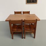 Set of table and 4 chairs, 60s mountain furniture