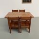 Dining table and 4 chairs, mountain furniture from the 1960s.