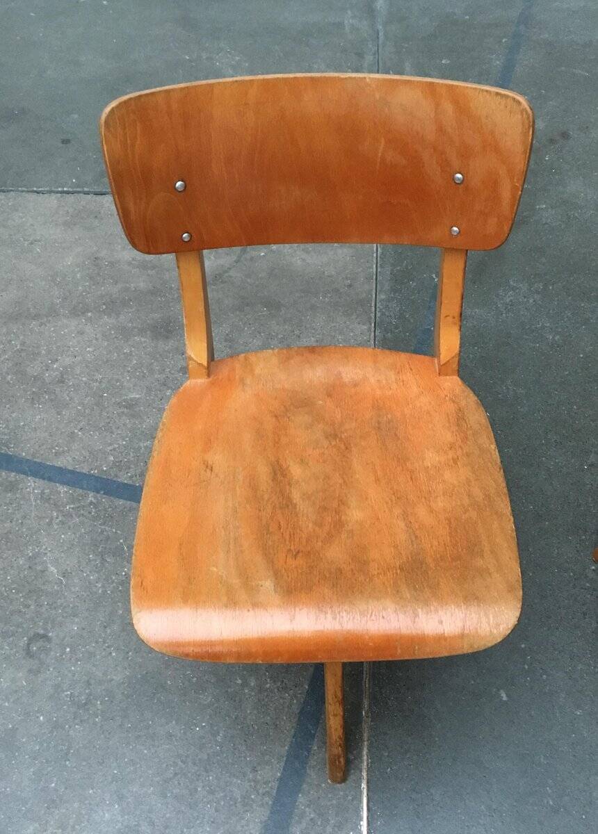Mid-century German wooden swivel chair for children by Casala