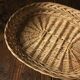 Basket oval base light wicker border vintage basketry