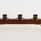 1960s Sculptural Wooden & Brass Candleholder