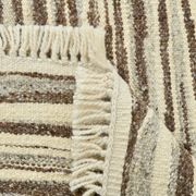 Beige Brown Ethnic Vintage Kilim Rug, 242x311Cm