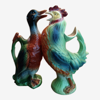 Zoomorphic pitchers Duck and rooster