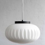 Lampe à Suspension Vintage Tchécoslovaque en Verre Blanc par Osvětlovací Sklo, 1070