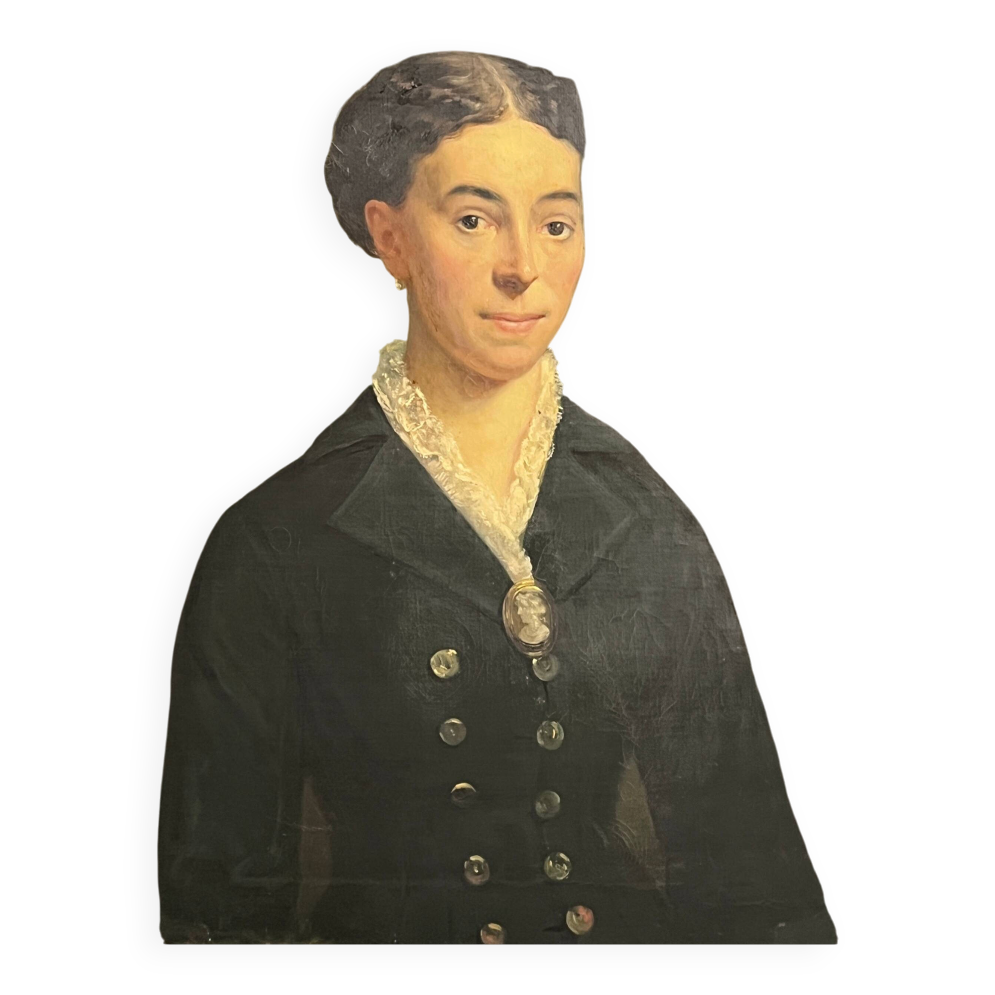 Huile sur toile portrait ancêtre signé A. Juliard daté XIXème