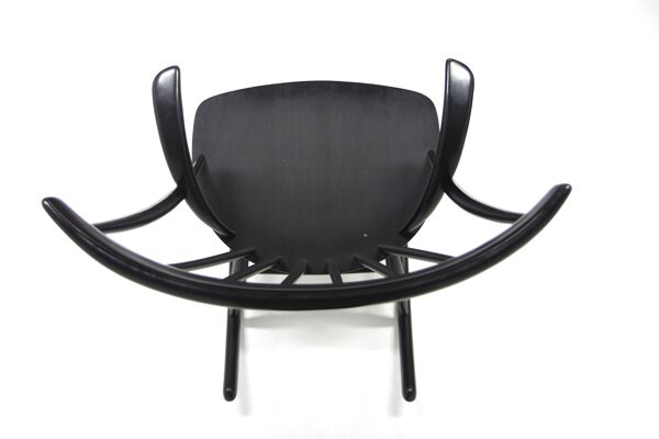 Rocking-chair en hêtre, Illum Wikkelsø, N. Eilersen, Danemark, 1960