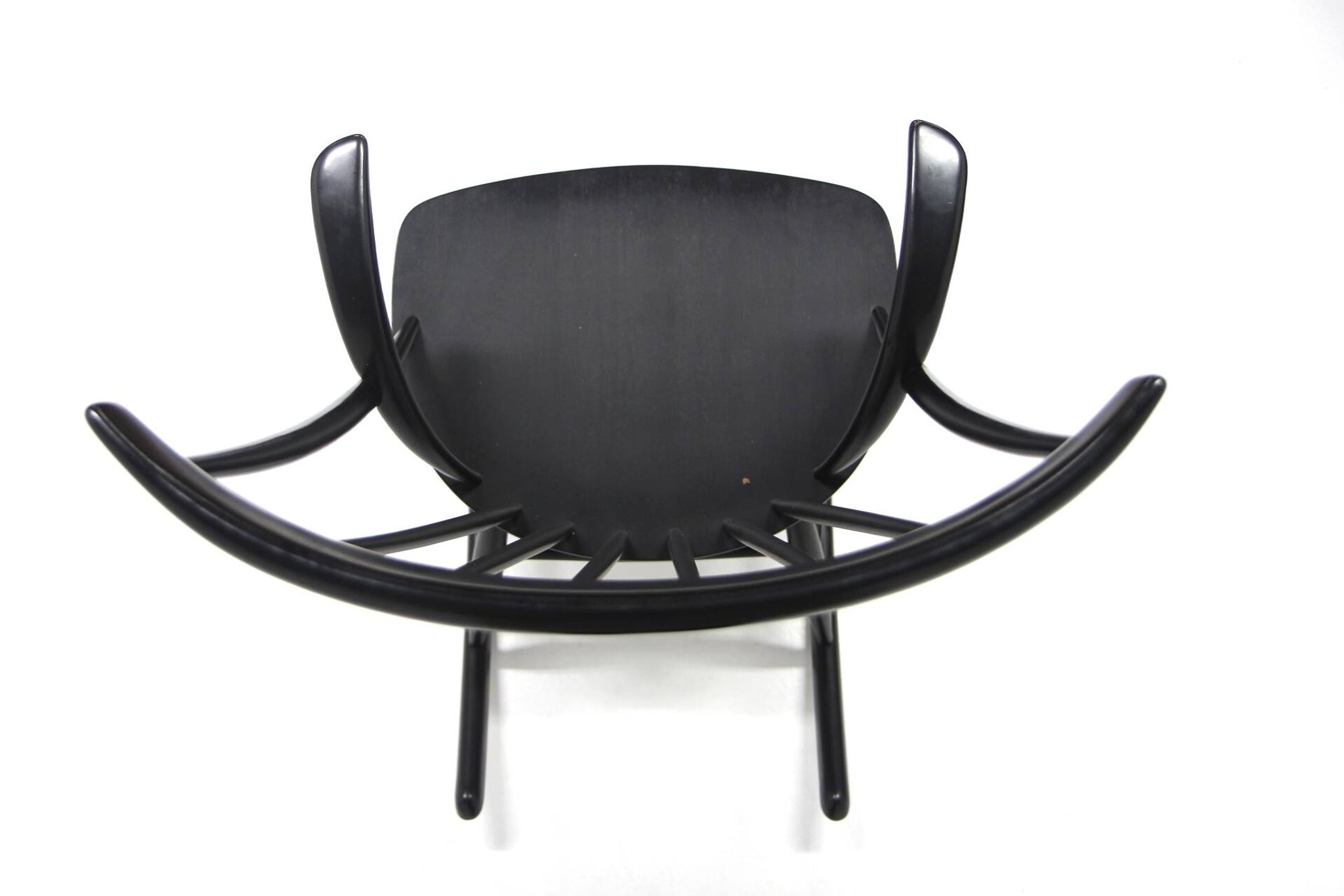 Rocking-chair en hêtre, Illum Wikkelsø, N. Eilersen, Danemark, 1960