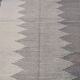 White and gray carpet, handmade Moroccan kilim carpet, blessed urchin striped carpet in pure wool