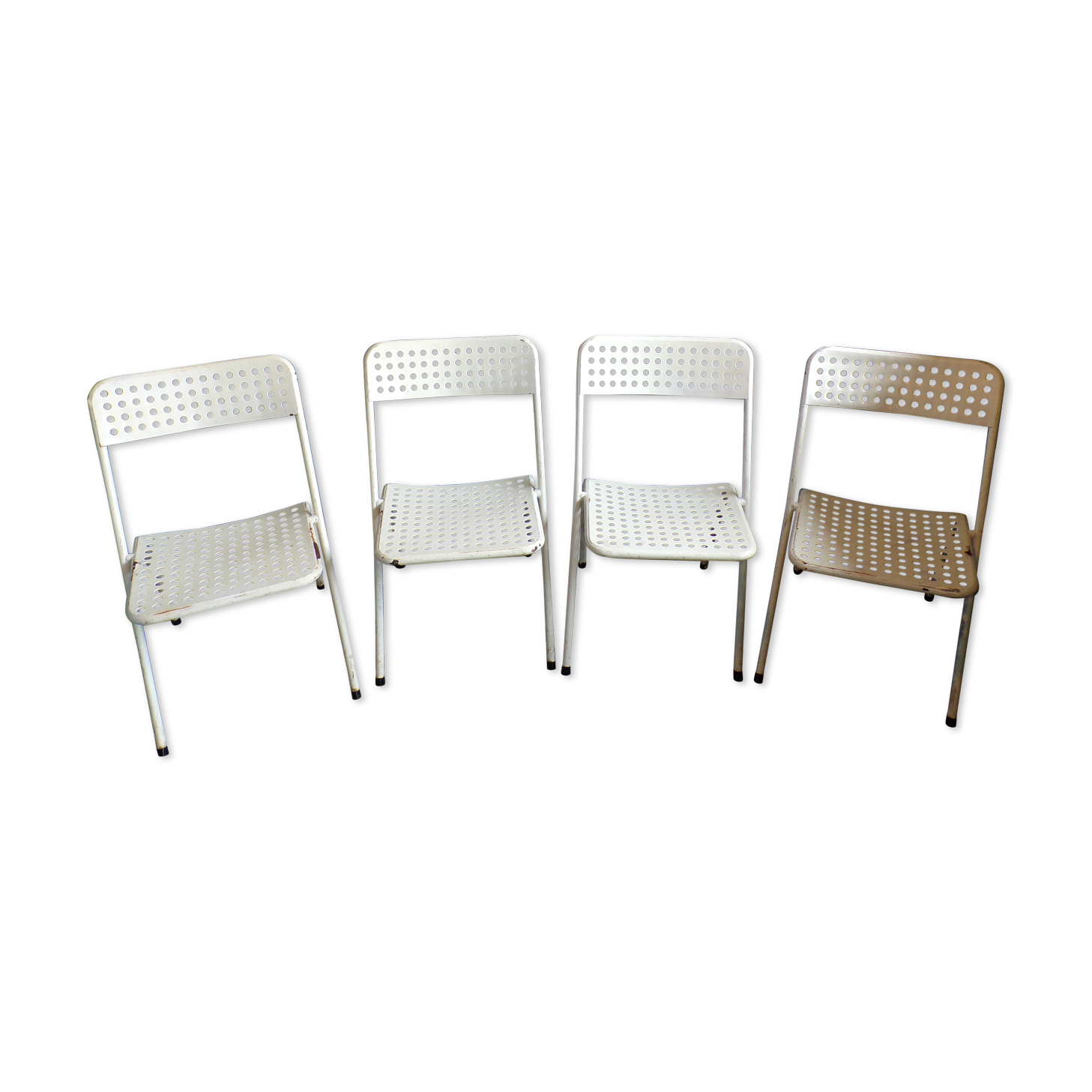 Suite 4 chaises terrasse vintage