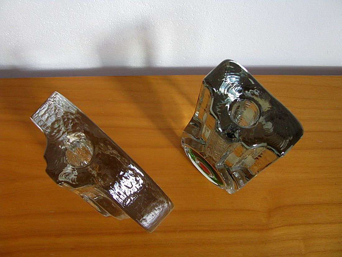 Vintage crystal glass vases from Walther , 1970s