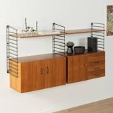 Teak veneer wall shelf, 1960s