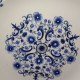 7 Vintage blue earthenware soup plates from Moulin des Loups, Orchies. ASCOTT model