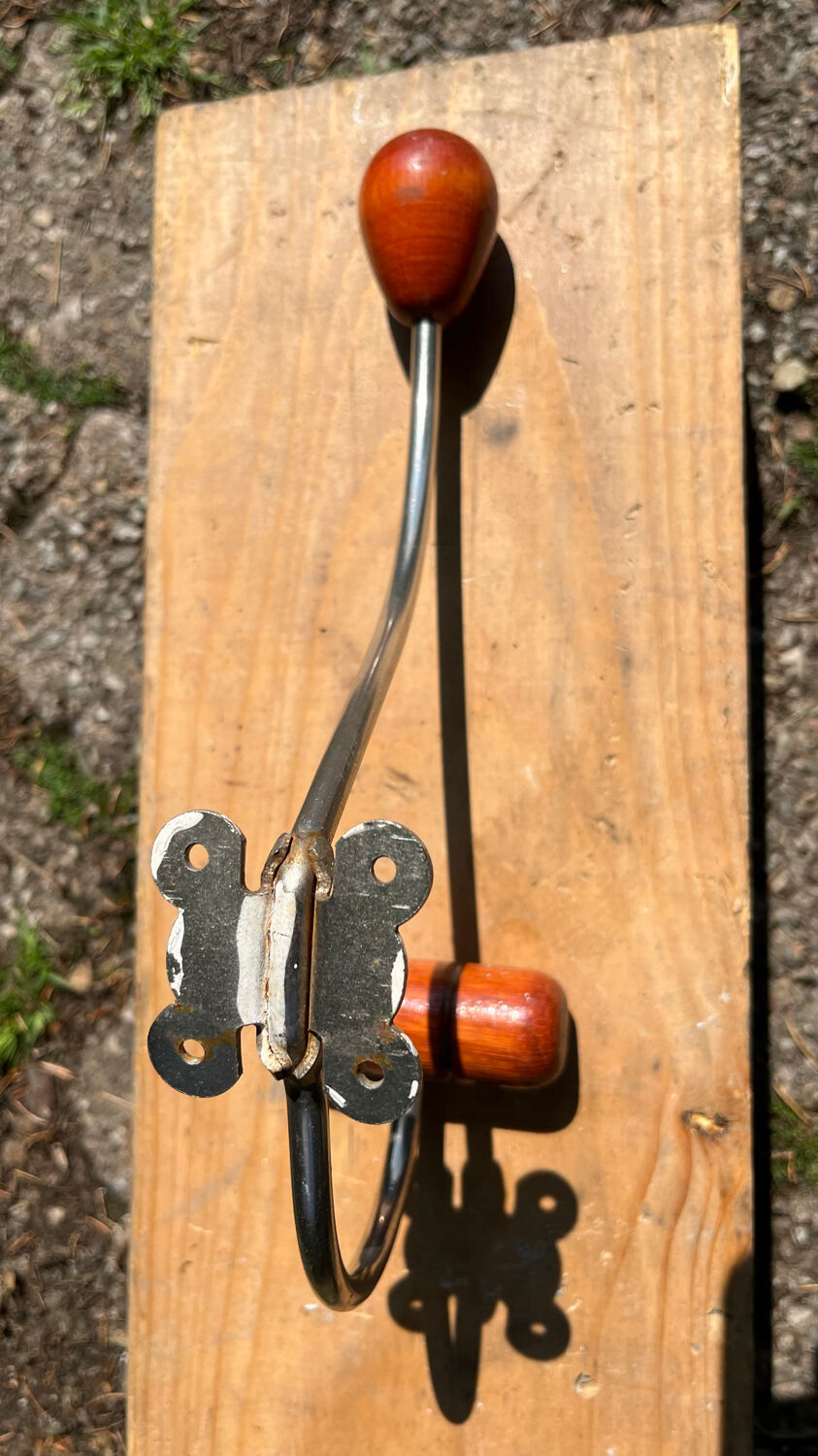 Vintage wood and metal hook