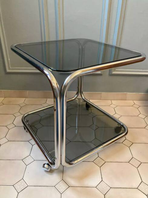 Table basse à double niveau des années 1970