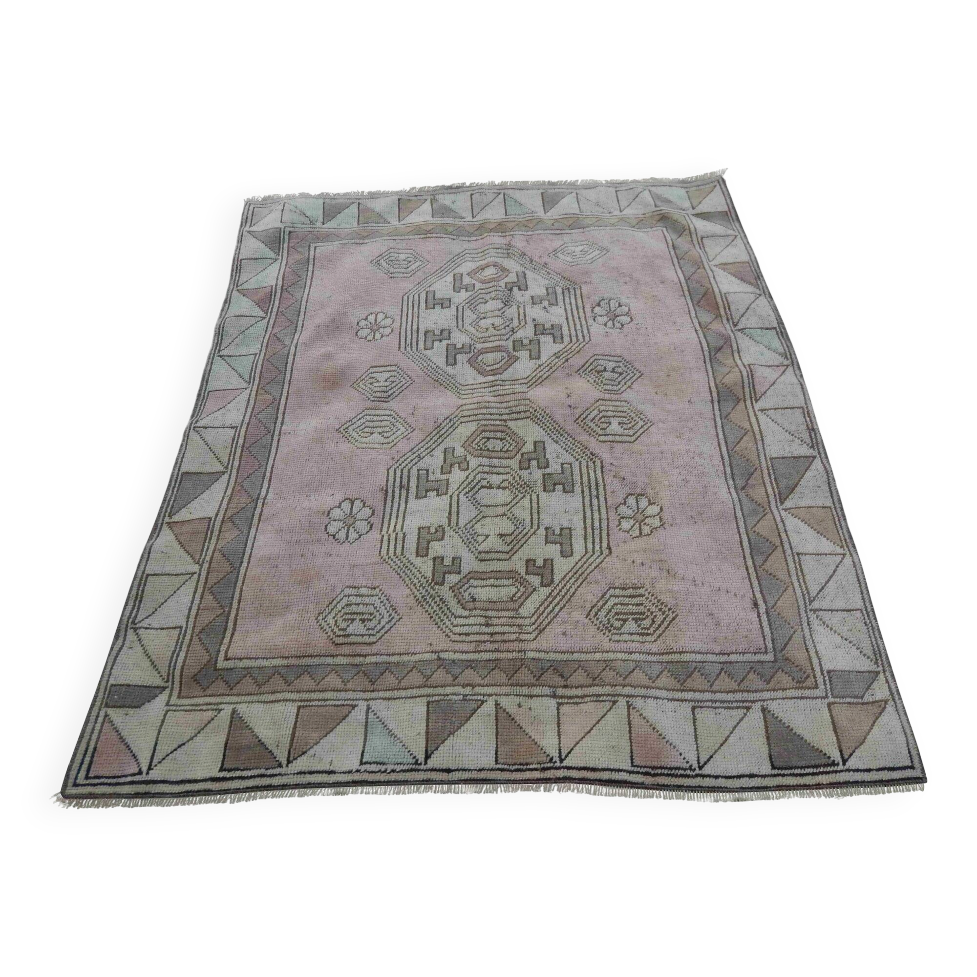 Vintage Turkish Oushak rug 121x140 cm