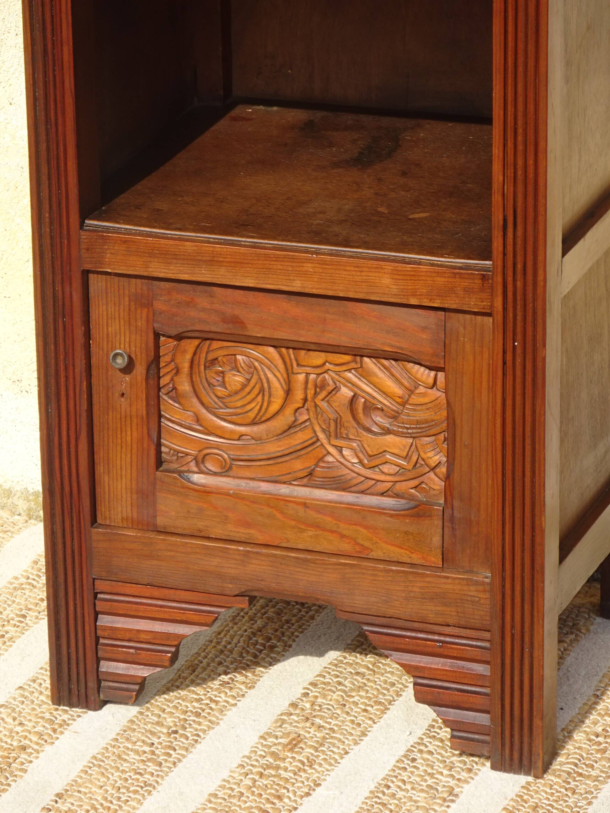 Art Deco period bedside table with marble top