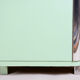 Turquoise Bauhaus three door wardrobe made in 1930s Czechia by Vichr a spol.