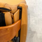 Ekornes chaise longue armchair in Norwegian Scandinavian leather, Chamois