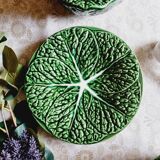 Small soup tureen in cabbage barbotine