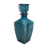 Carafe à whisky en verre bleu vintage